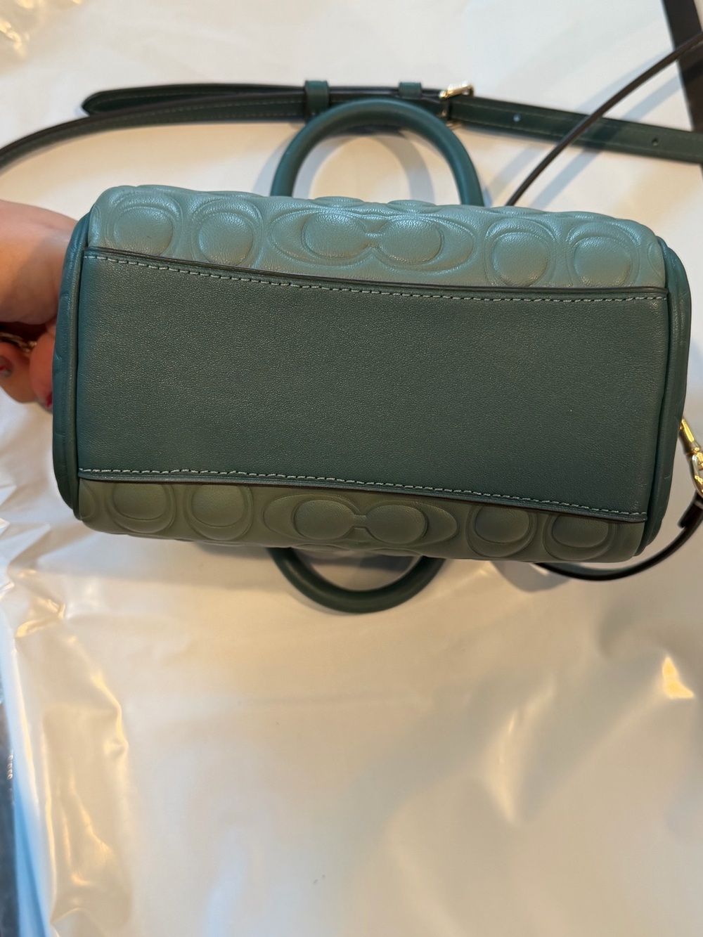 Coach MINI ROWAN Teal Signature Quilted Mini Crossbody Bag - Picture 4 of 4